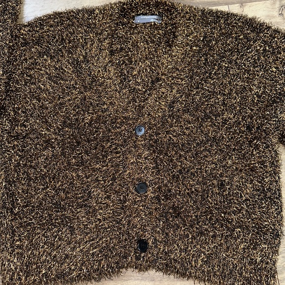 Anthropologie Black and Gold Cardigan Sweater - Picture 2 of 6